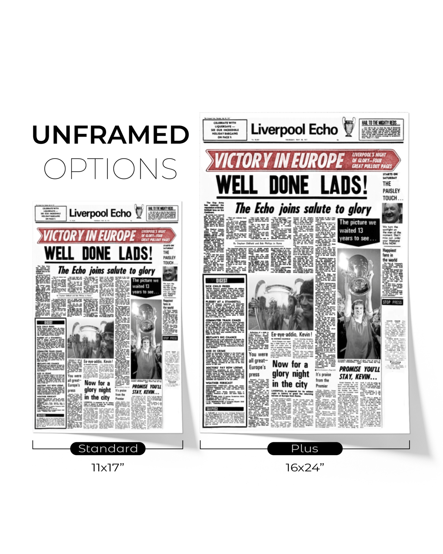 1977 Liverpool Football "Well Done Lads!" European Cup Champions Framed Newspaper - TitleGameFrames.com