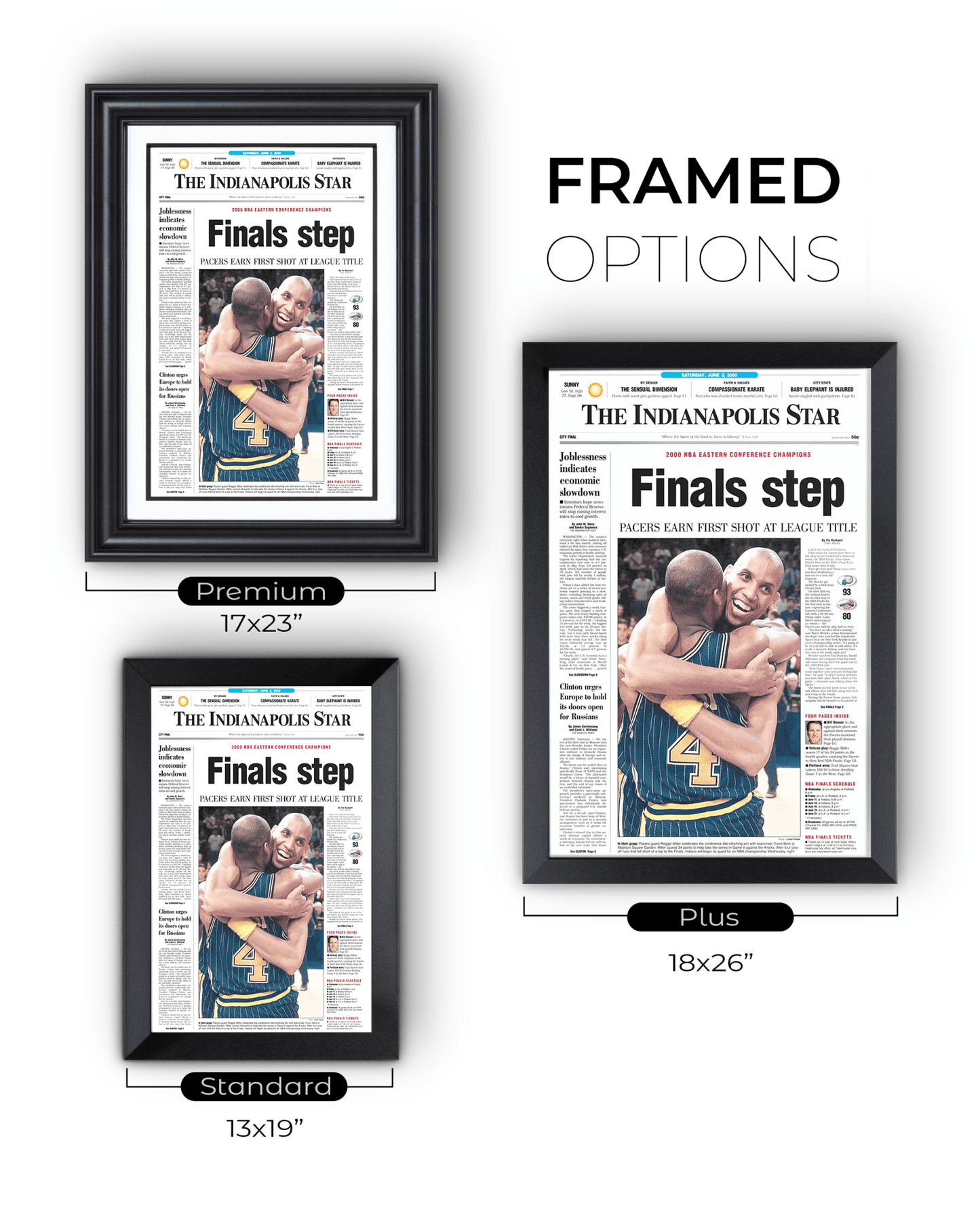 2000 Indiana Pacers Eastern Conference Winners "Final Step" Framed Newspaper - TitleGameFrames.com
