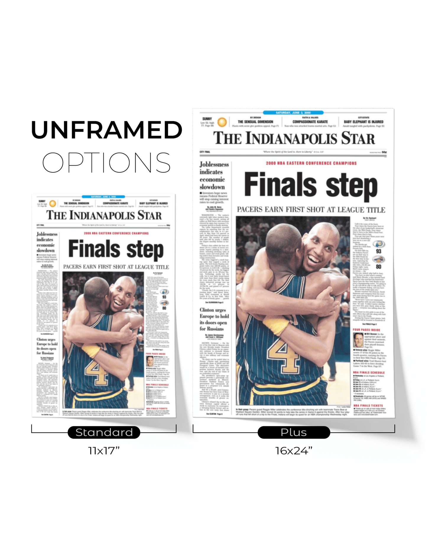 2000 Indiana Pacers Eastern Conference Winners "Final Step" Framed Newspaper - TitleGameFrames.com