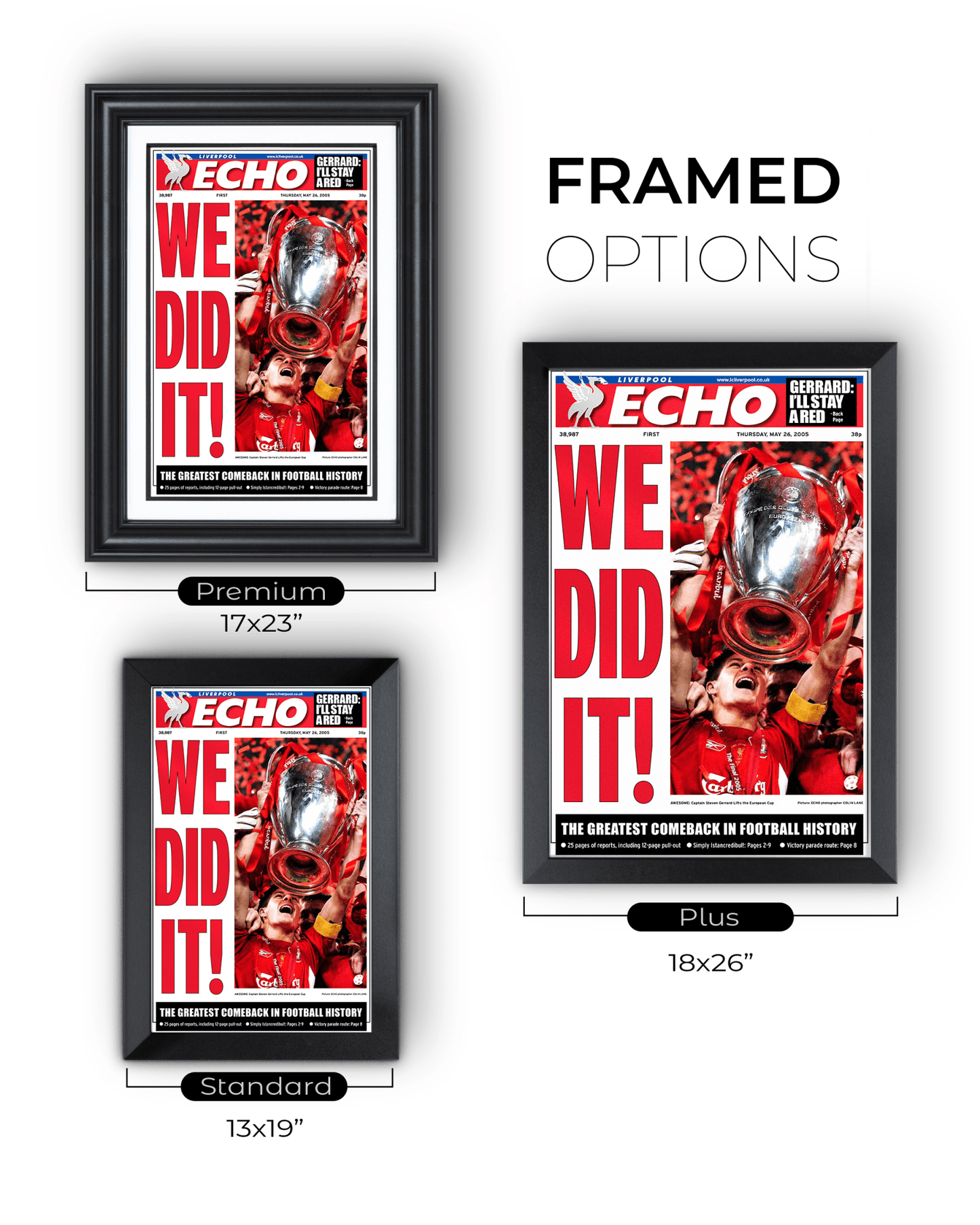 2005 Liverpool Football "WE DID IT" Istanbul Comeback Champions League Newspaper - TitleGameFrames.com