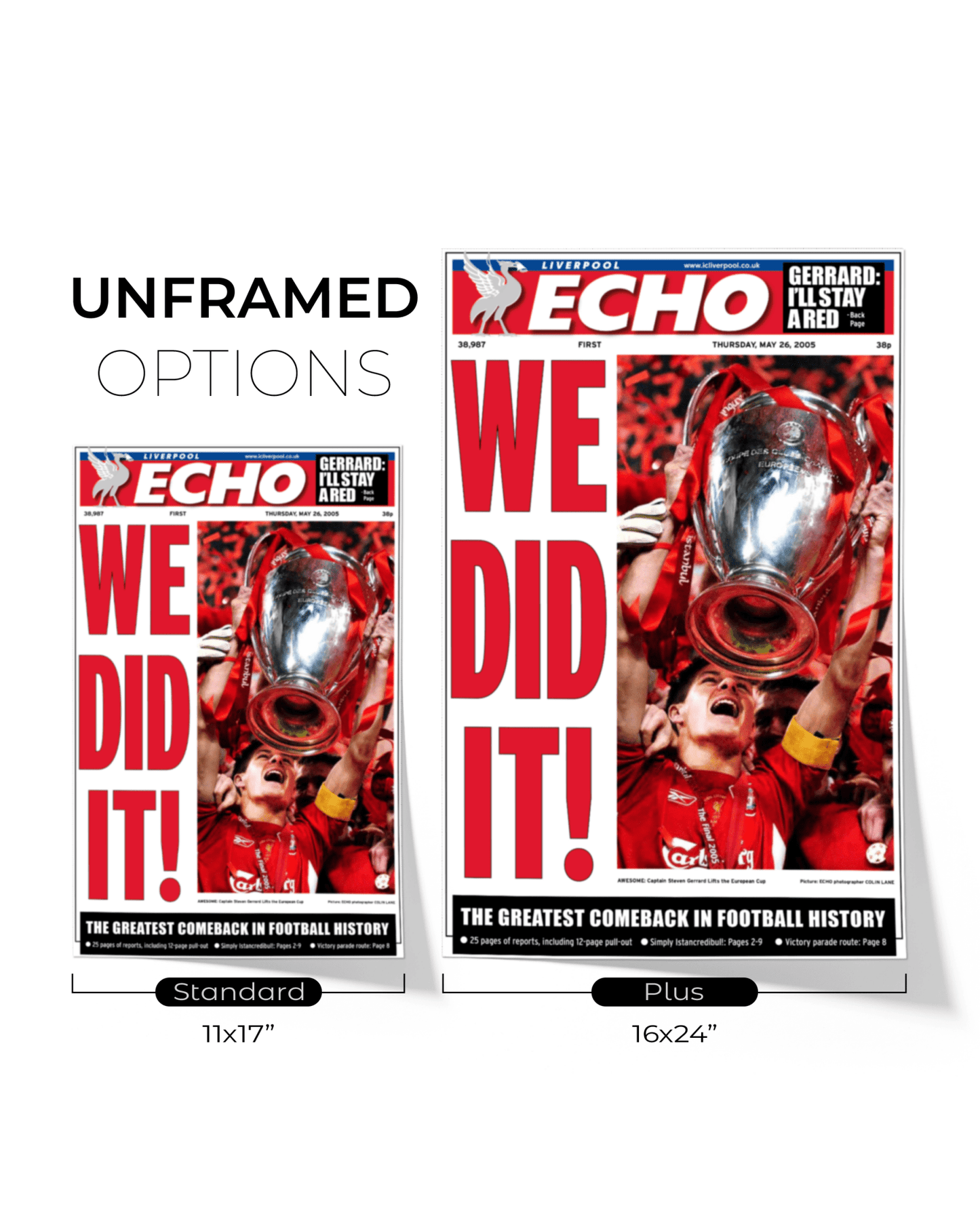 2005 Liverpool Football "WE DID IT" Istanbul Comeback Champions League Newspaper - TitleGameFrames.com