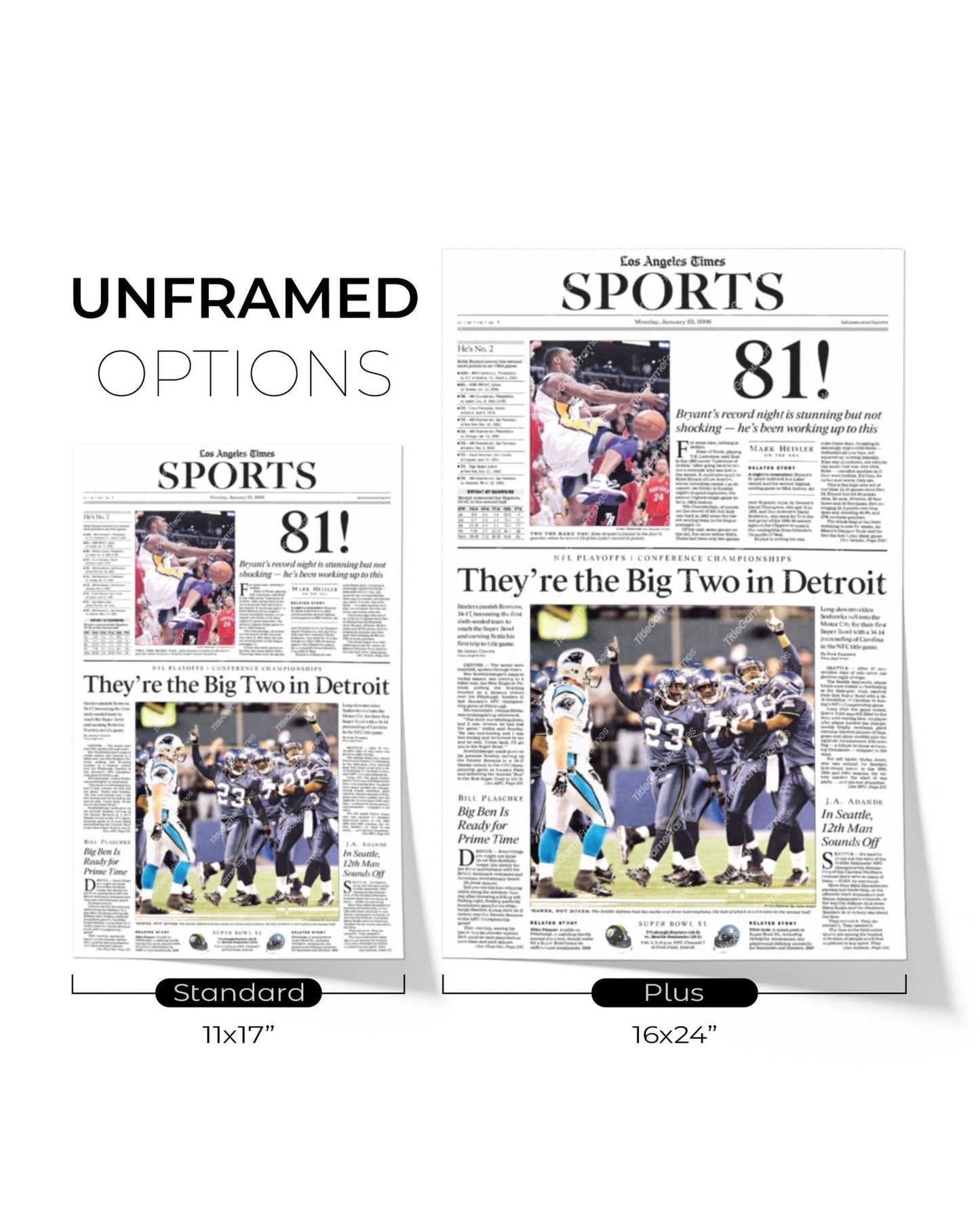 2006 Kobe Bryant 81 Point Game Framed Newspaper Front Page Print - Title Game Frames