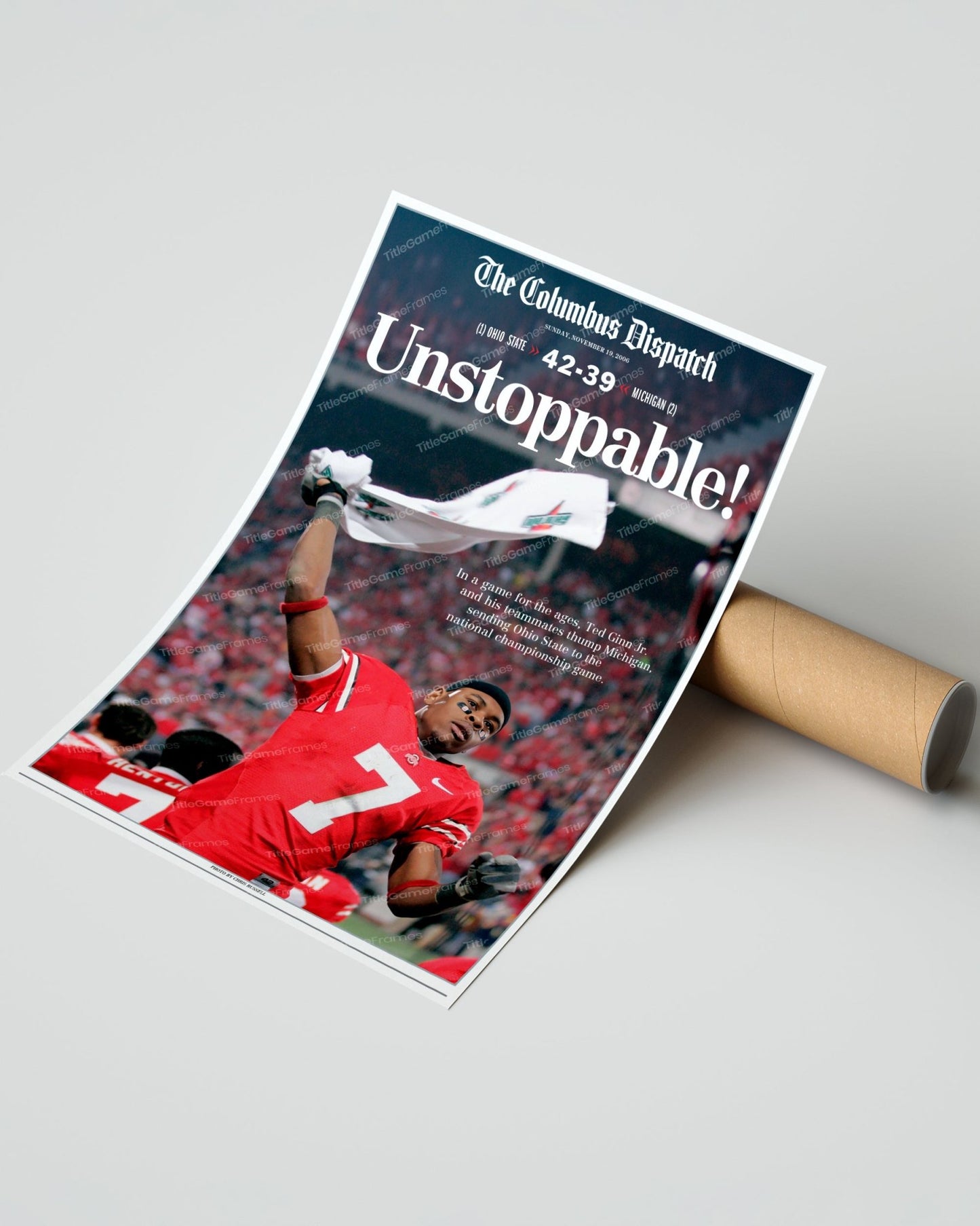 2006 Ohio State Defeats Michigan "Game of the Century" Framed Newspaper - TitleGameFrames.com