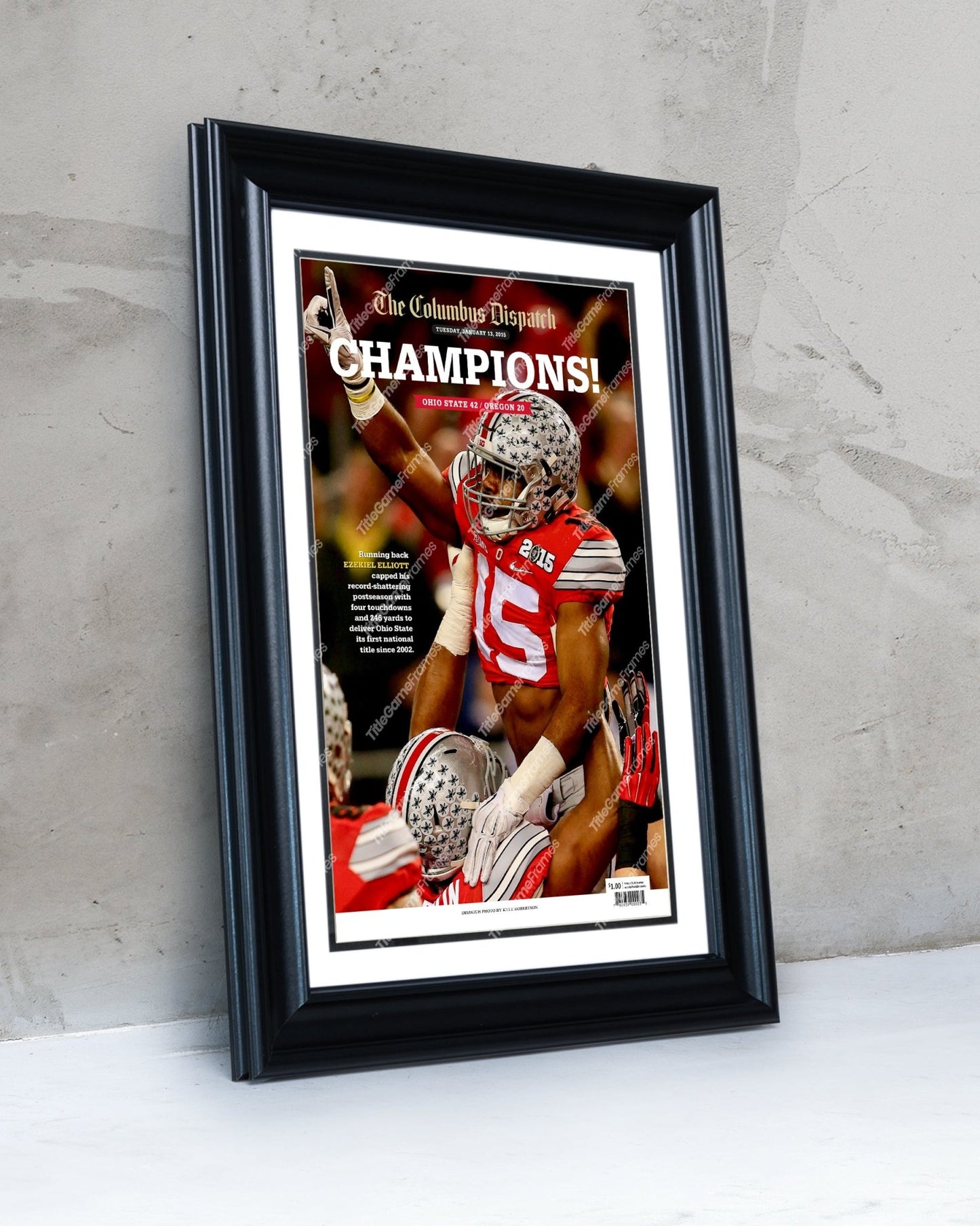 2014 Ohio State Buckeyes NCAA College Football National Champions Framed Front Page Newspaper Print - Title Game Frames