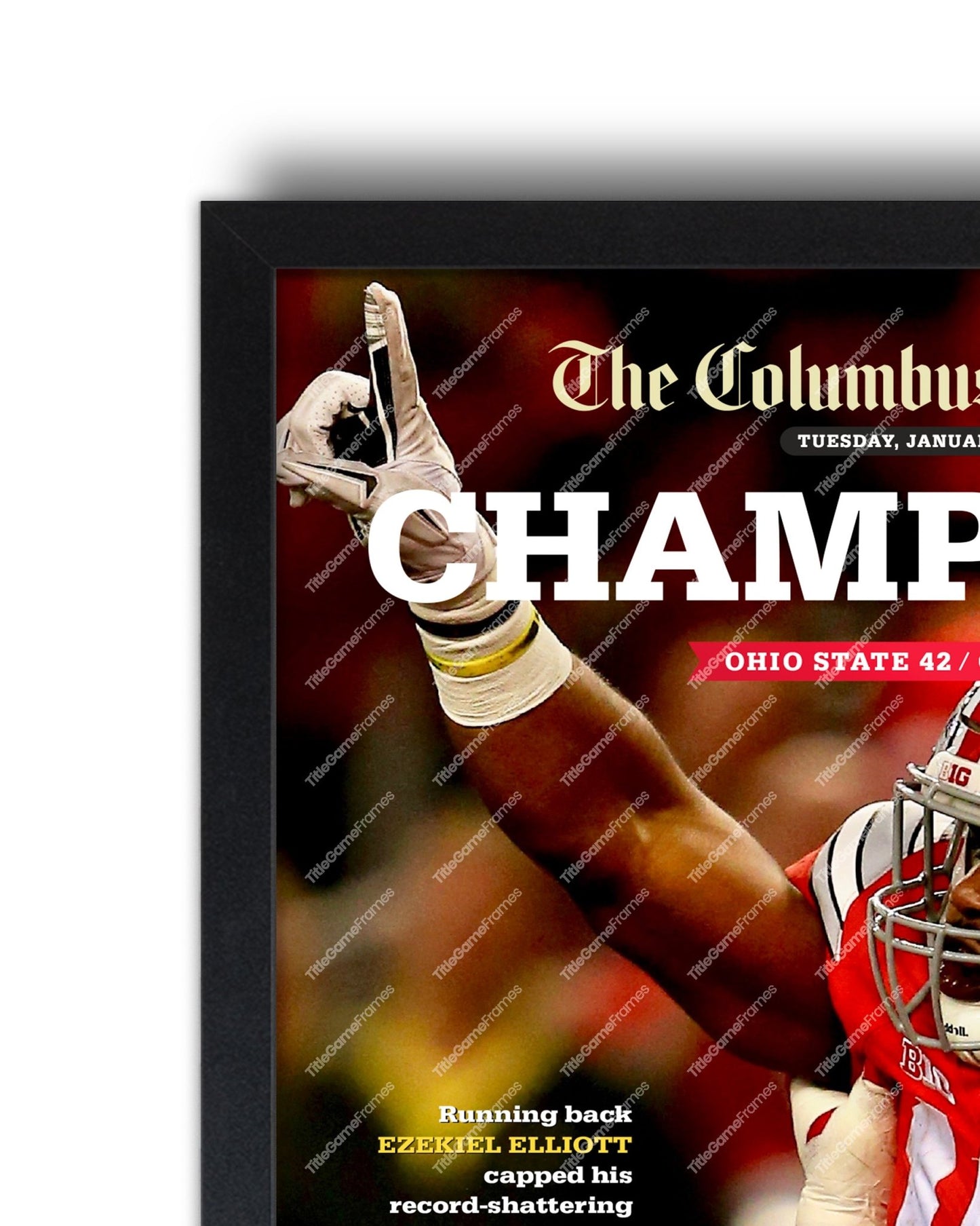 2014 Ohio State Buckeyes NCAA College Football National Champions Framed Front Page Newspaper Print - Title Game Frames