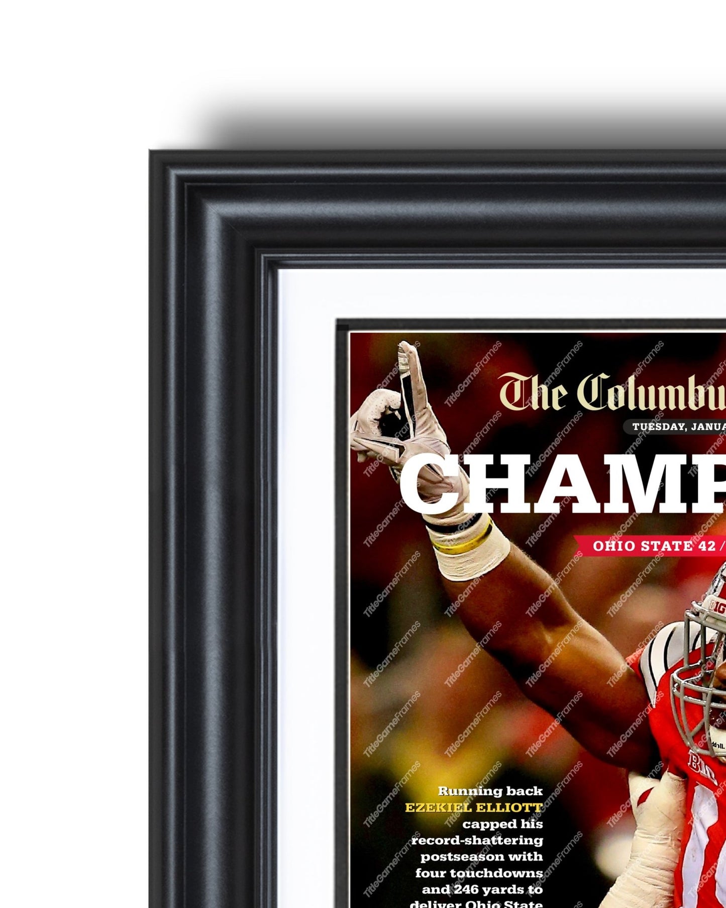 2014 Ohio State Buckeyes NCAA College Football National Champions Framed Front Page Newspaper Print - Title Game Frames