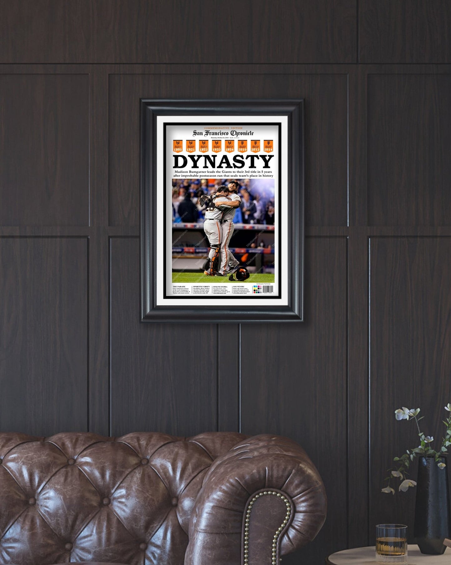2014 San Francisco Giants World Series Champions Framed Newspaper Cover Print - TitleGameFrames.com