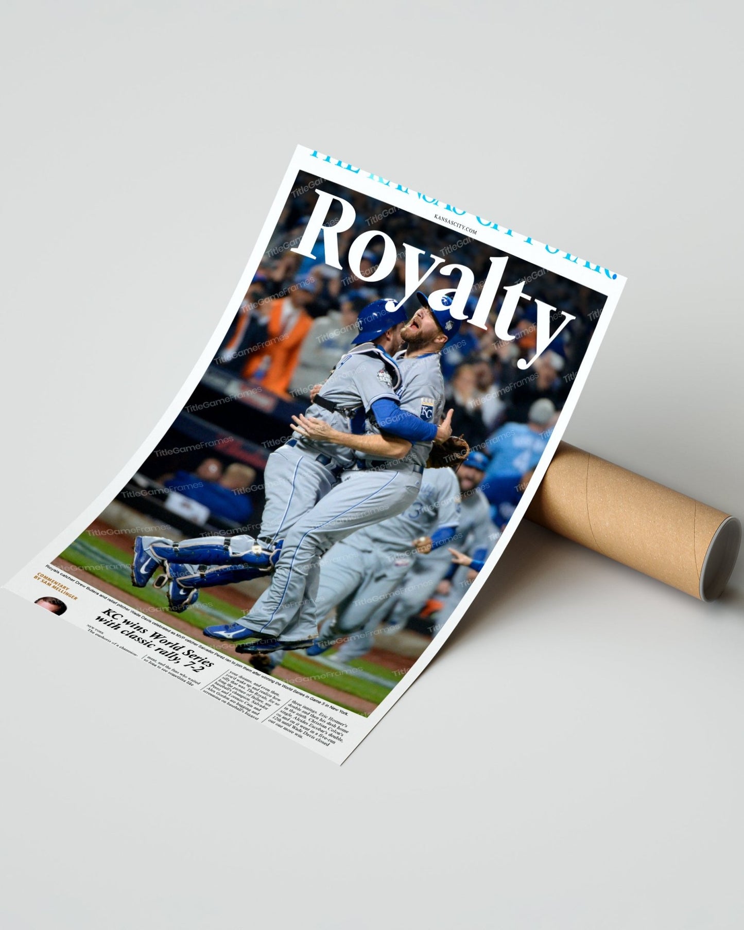 2015 Kansas City Royals World Series championship High Quality Framed Newspaper Print Kauffman Stadium - TitleGameFrames.com