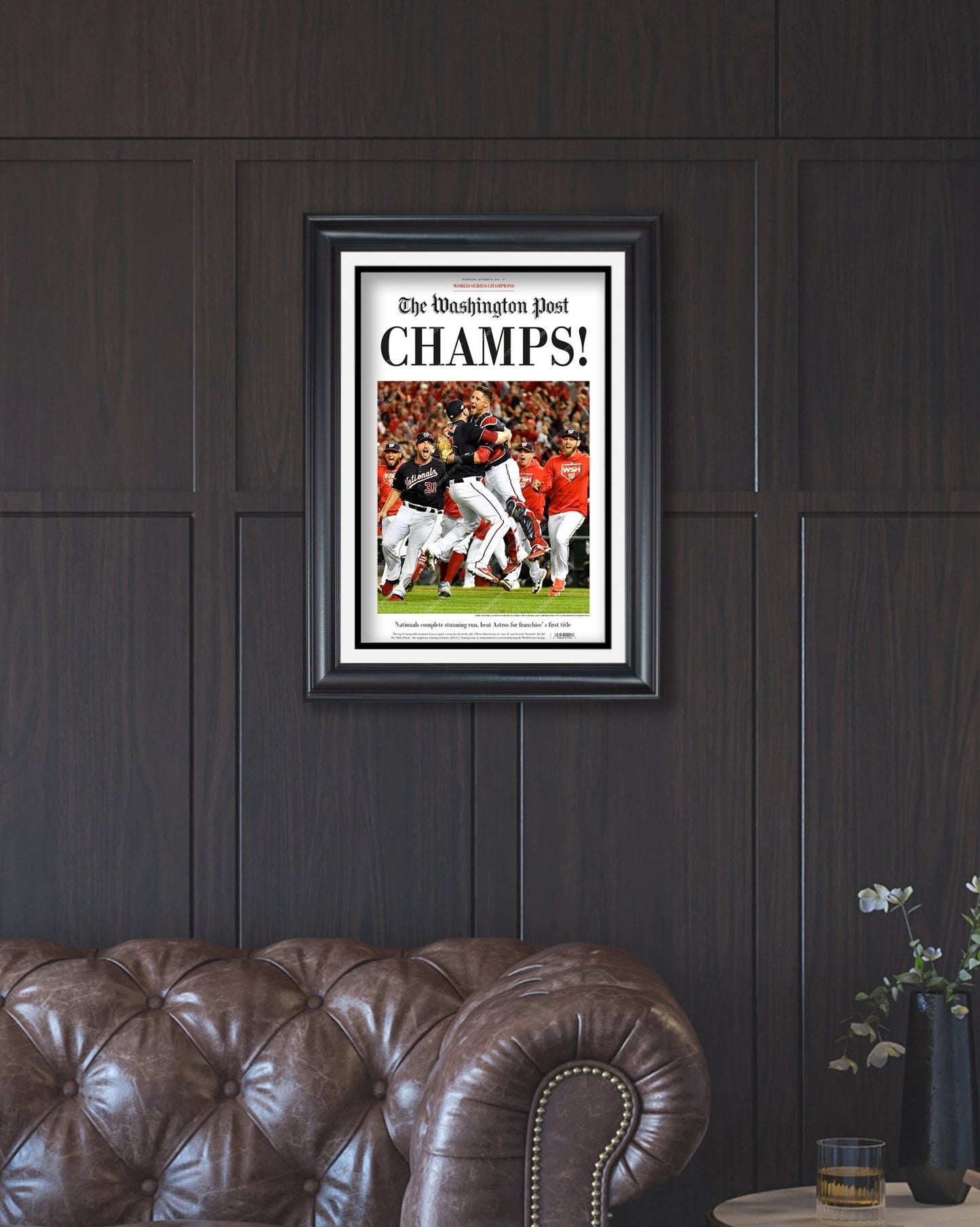 2019 Washington Nationals "Champs" World Series Baseball Champions The Washington Post Newspaper Framed Print - TitleGameFrames.com