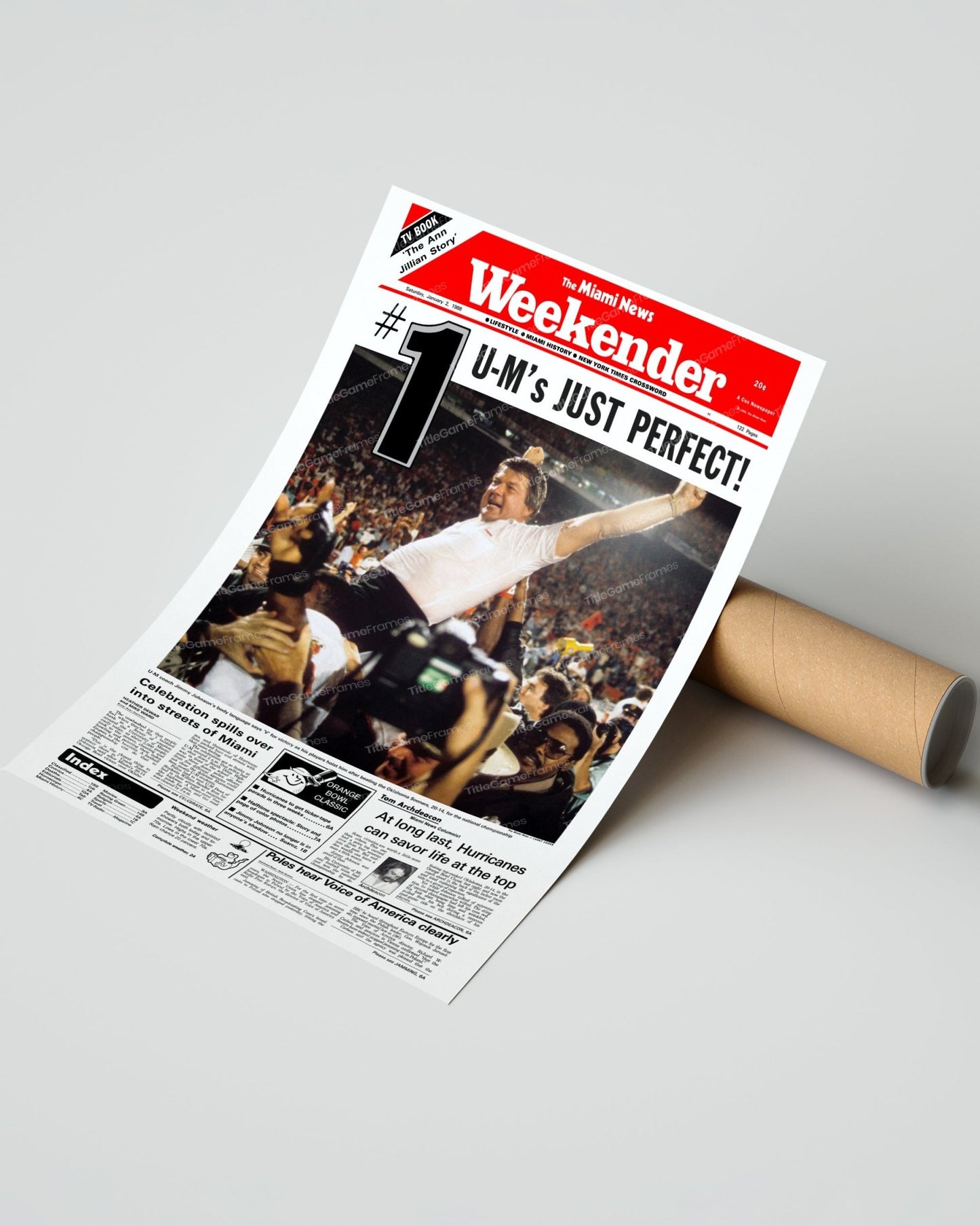 2023 Inter Miami CF Leagues Cup Champions 'VIVA MIAMI!' Framed Newspaper (Copy) - Title Game Frames