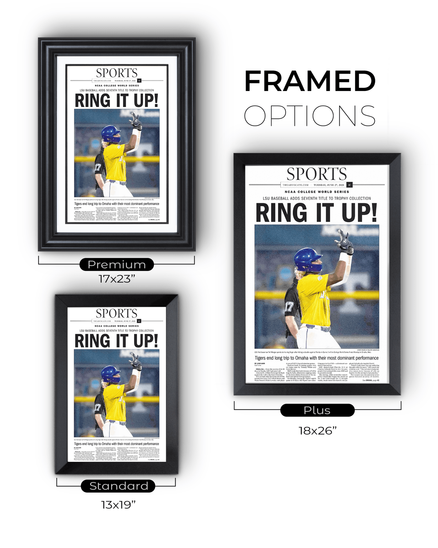 2023 LSU Tigers “Ring it Up!” College World Series Champions Commemorative Newspaper - TitleGameFrames.com