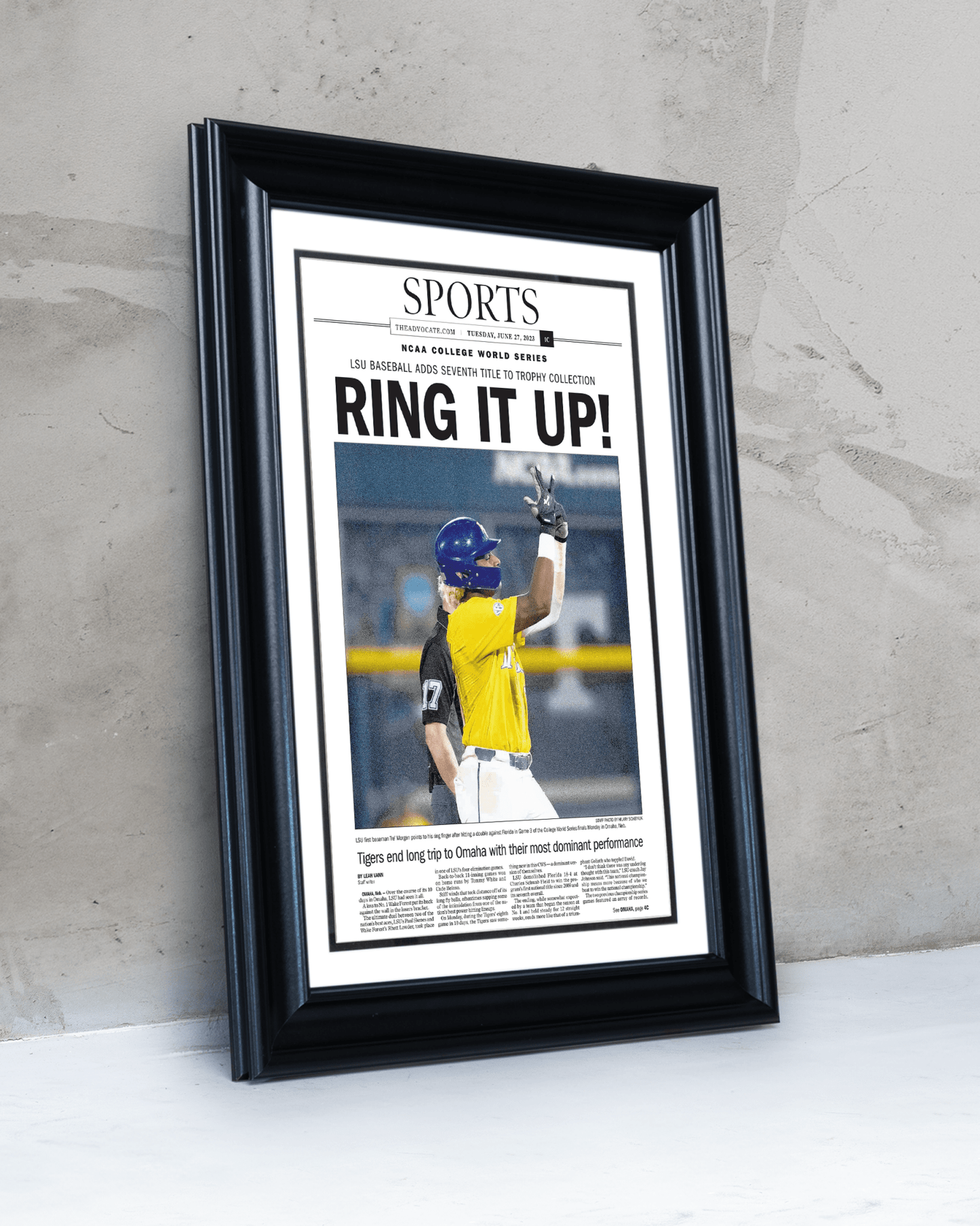 2023 LSU Tigers “Ring it Up!” College World Series Champions Commemorative Newspaper - TitleGameFrames.com