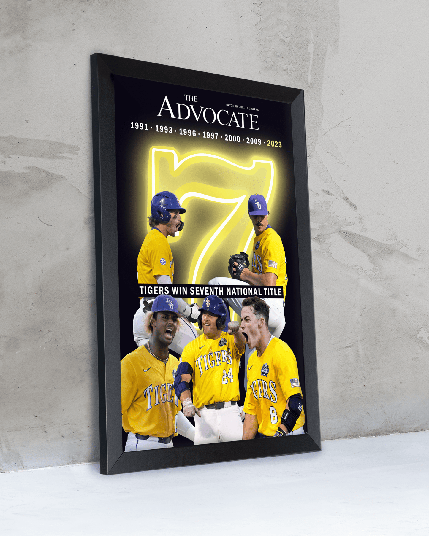 2023 LSU Tigers Stadium Edition of Seven National Championship Titles - TitleGameFrames.com