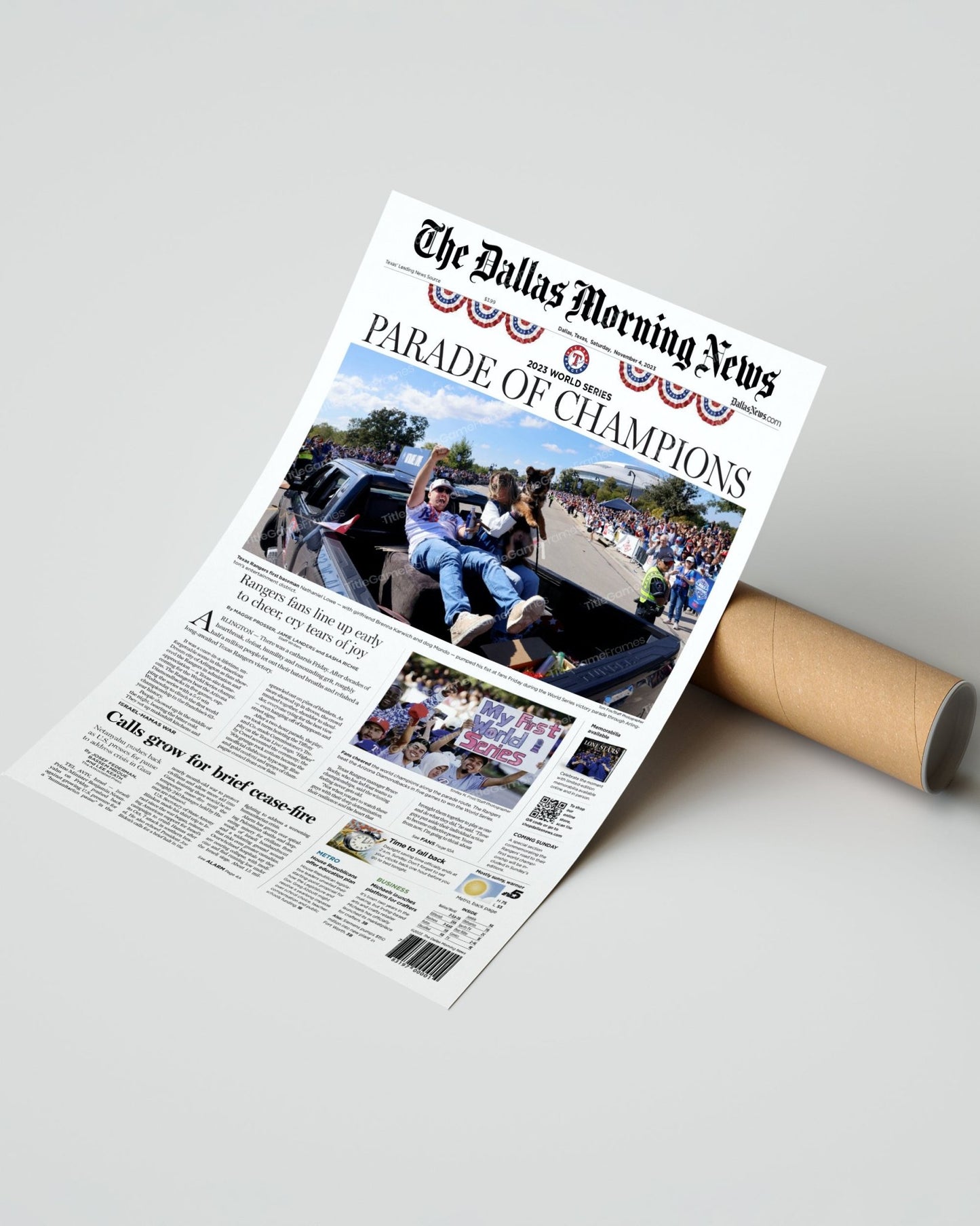 2023 Texas Rangers World Series Champions 'PARADE OF CHAMPIONS' - Framed Commemorative Edition - TitleGameFrames.com