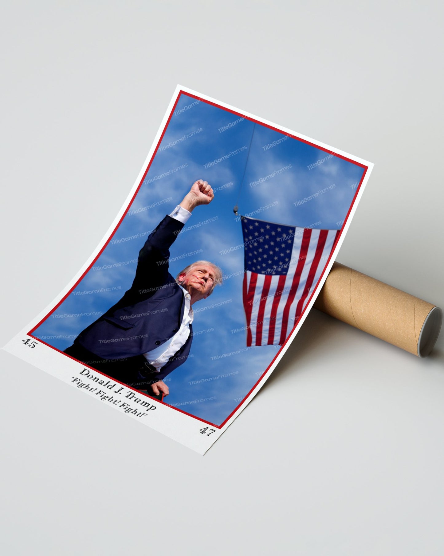 2024 Donald Trump Shot "Fight Fight Fight" Framed Portrait Photo - Title Game Frames