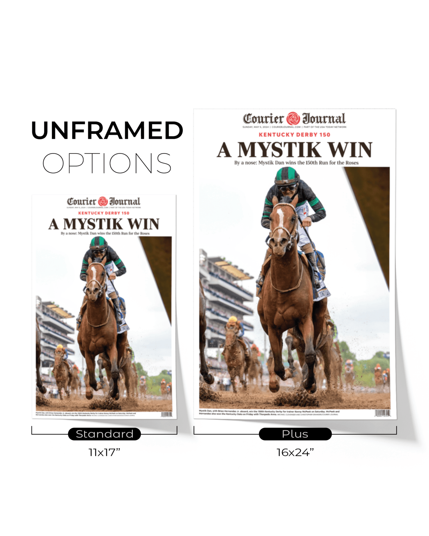2024 Kentucky Derby Champion - Mystik Dan 'A MYSTIK WIN' | Framed Newspaper - TitleGameFrames.com