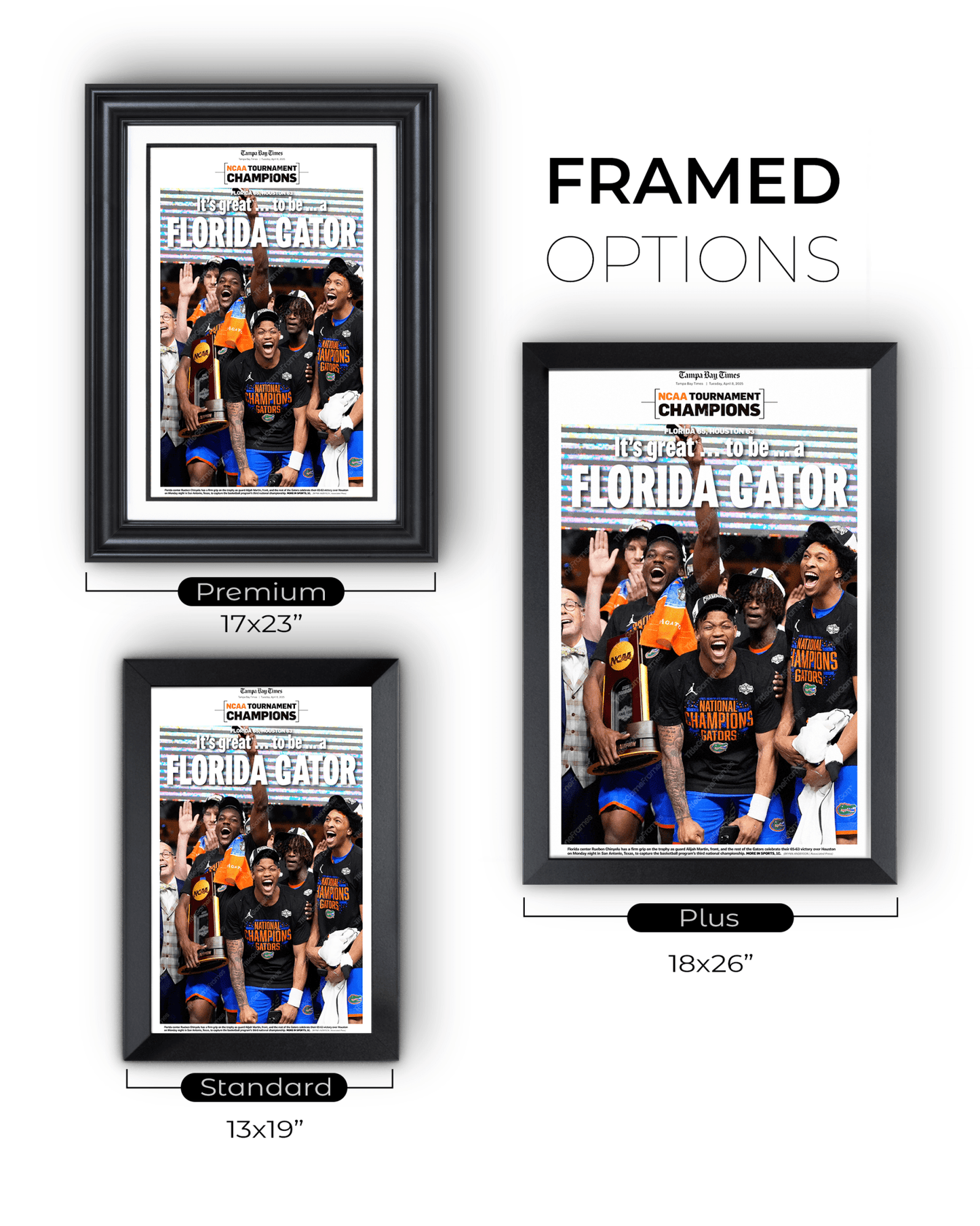 2025 Florida Gators NCAA Basketball Champions - Front Page Newspaper - TitleGameFrames.com