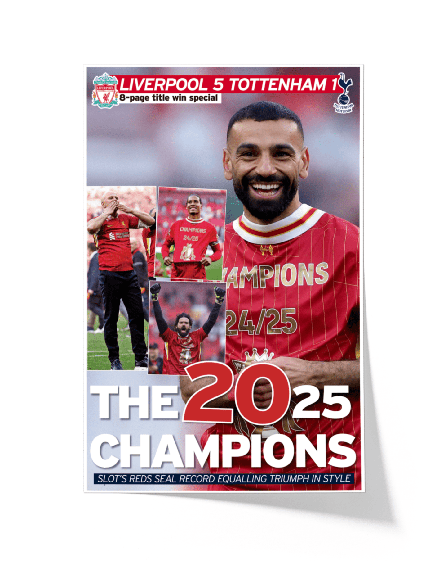 2025 Liverpool Football "CHAMPIONS" 20th English Title Special Edition Newspaper - TitleGameFrames.com