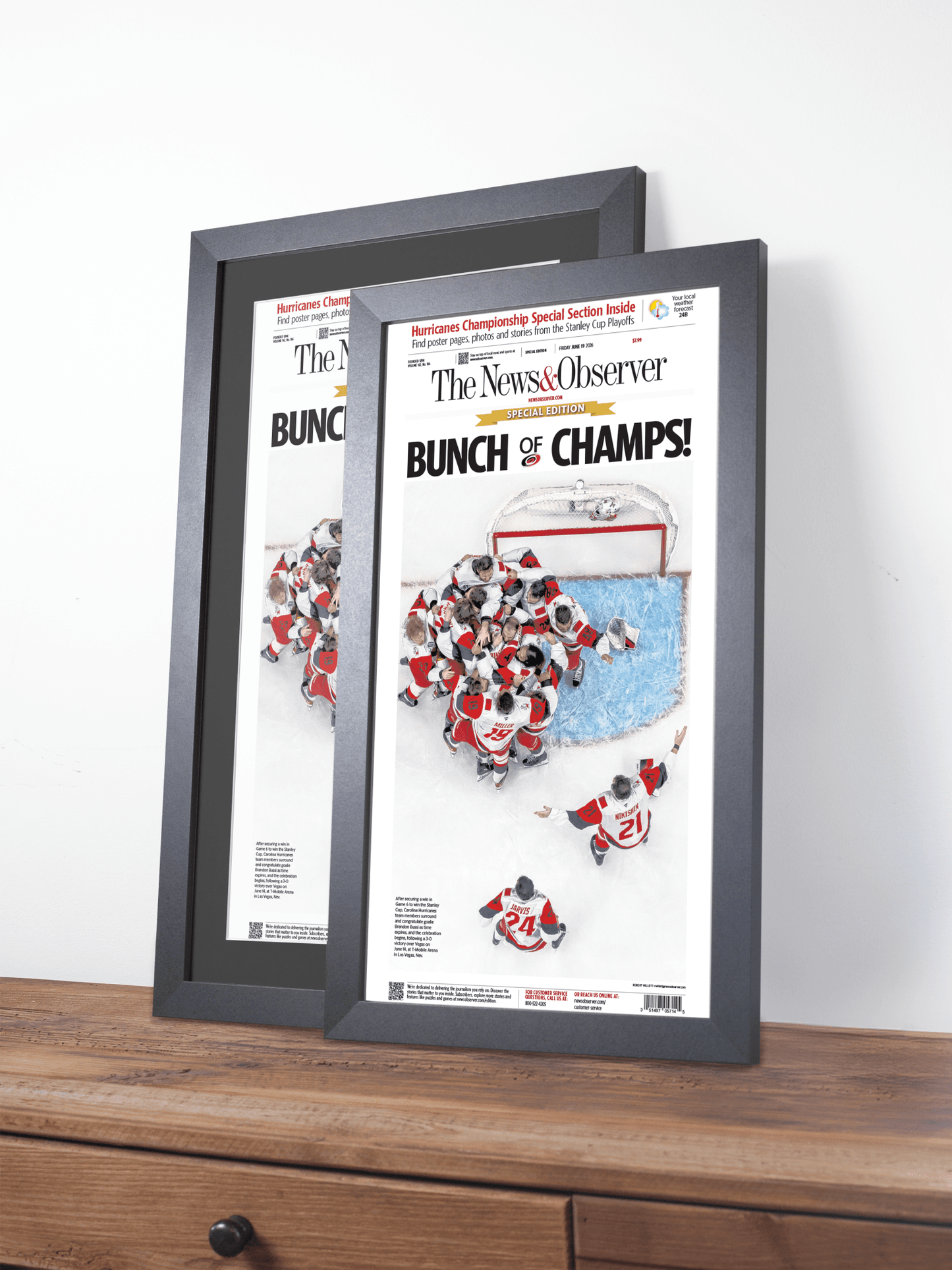 2026 Carolina Hurricanes “Bunch of Champs!” Stanley Cup Special Edition Newspaper - TitleGameFrames.com