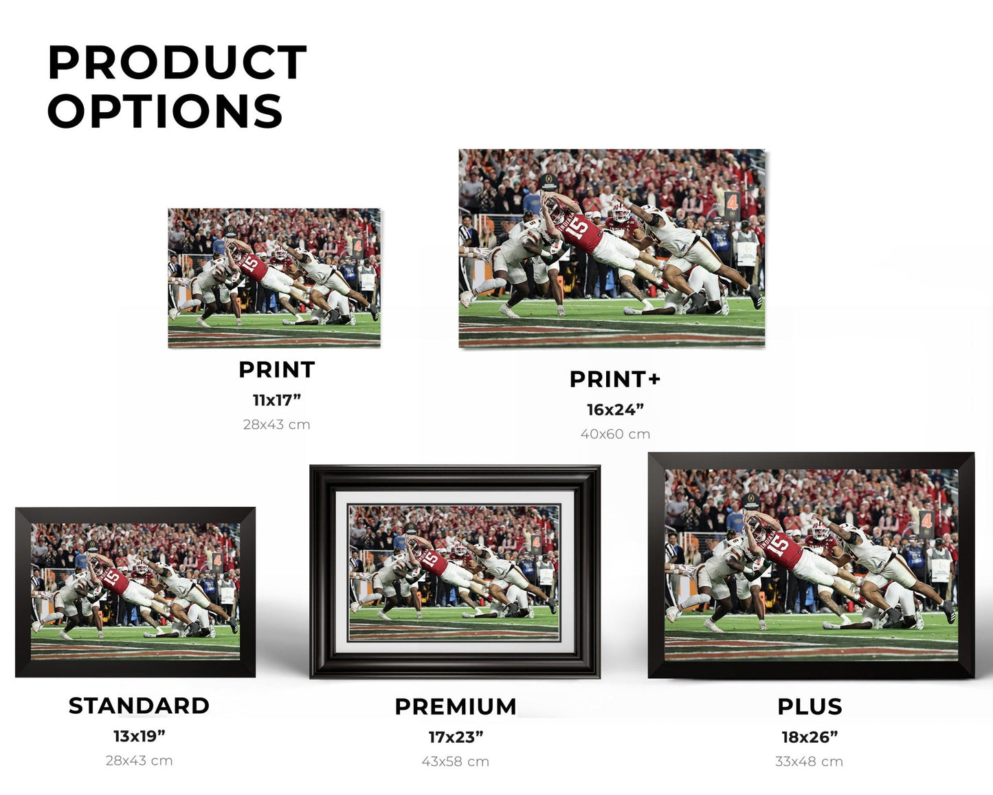 2026 Indiana Hoosier “Mendoza Touchdown” vs Miami CFP Championship Touchdown Framed Poster - TitleGameFrames.com