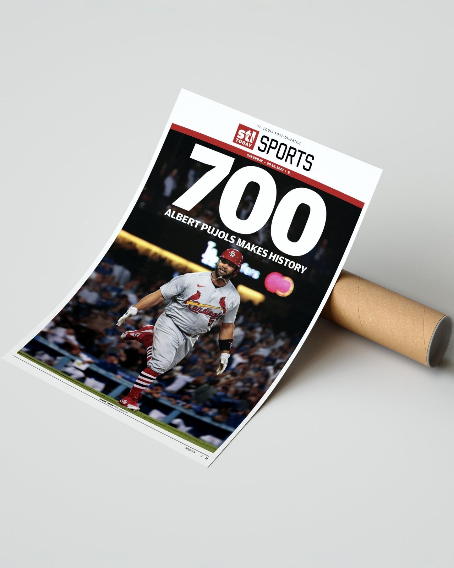 Albert Pujols Hits 700th Home Run Front Page Newspaper Print - Title Game Frames