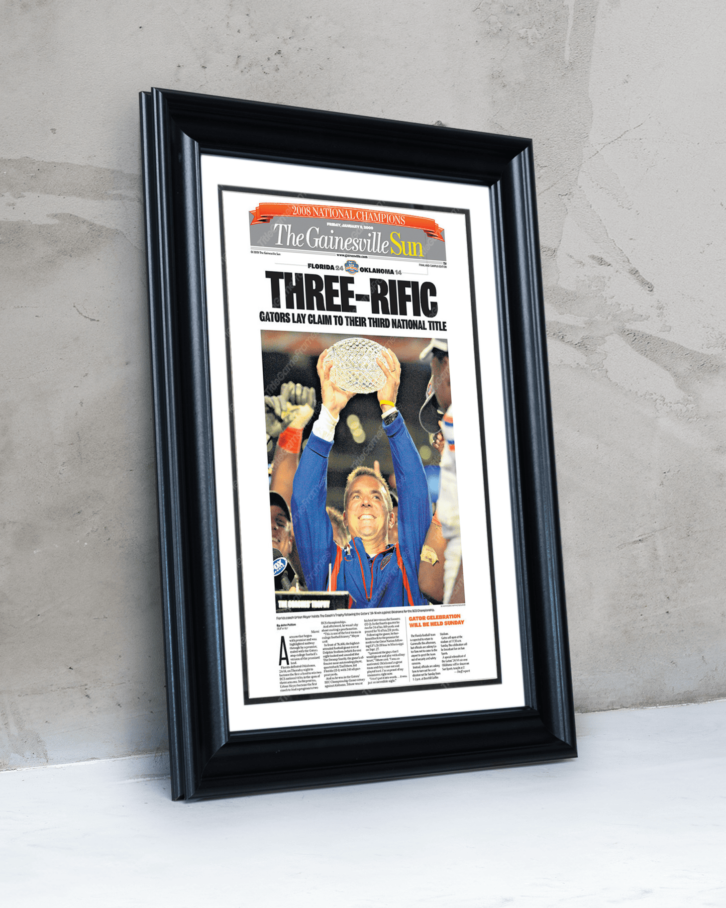 Florida Gators College Football Championship Collector Set - 1996, 2006 & 2008 - TitleGameFrames.com