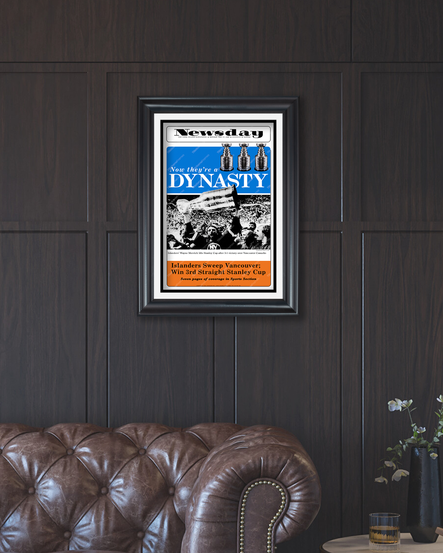 1982 New York Islanders Stanley Cup Dynasty - Collector's Edition Framed Newspaper