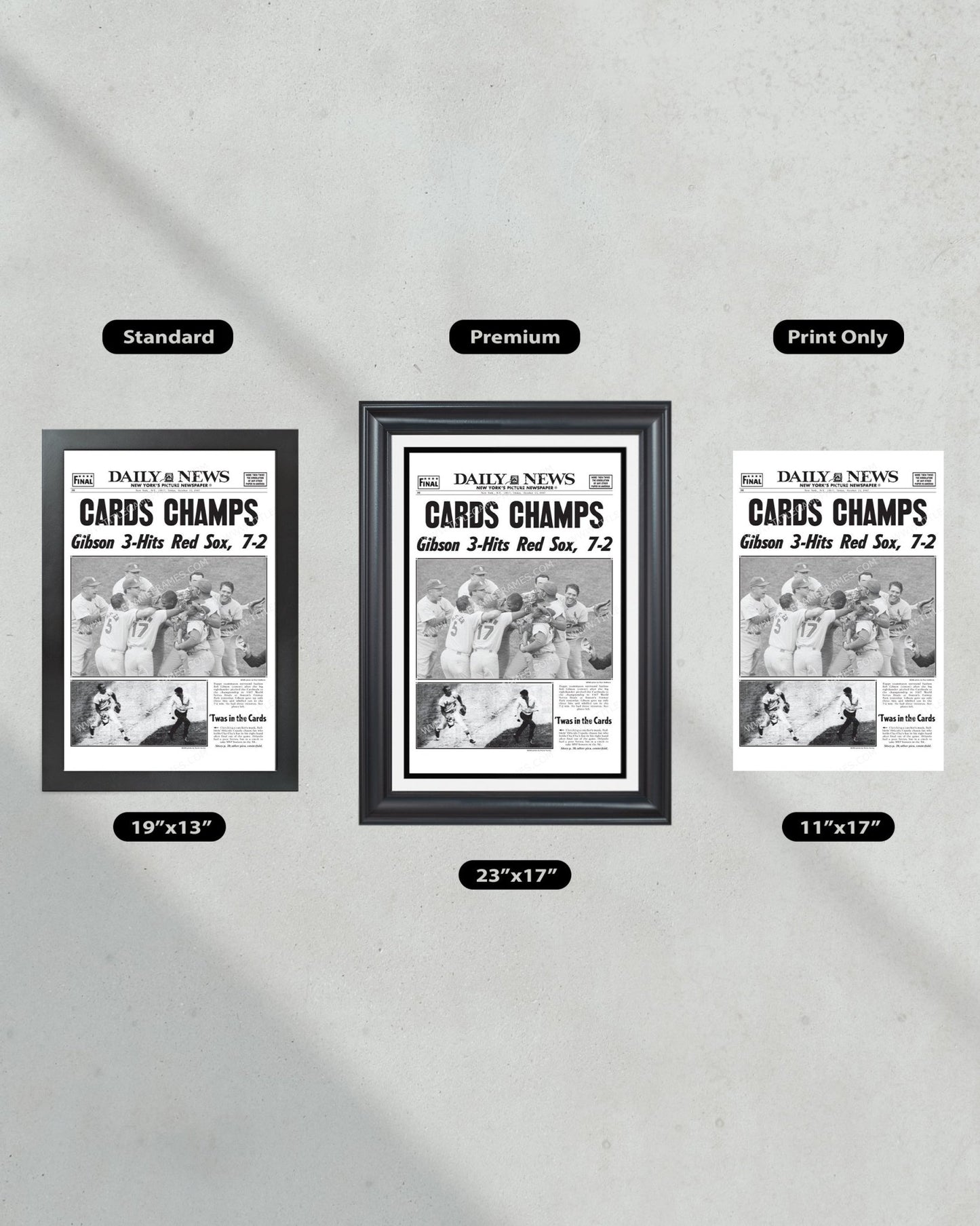 1967 St Louis Cardinals World Series Champs Framed Newspaper Print - Title Game Frames