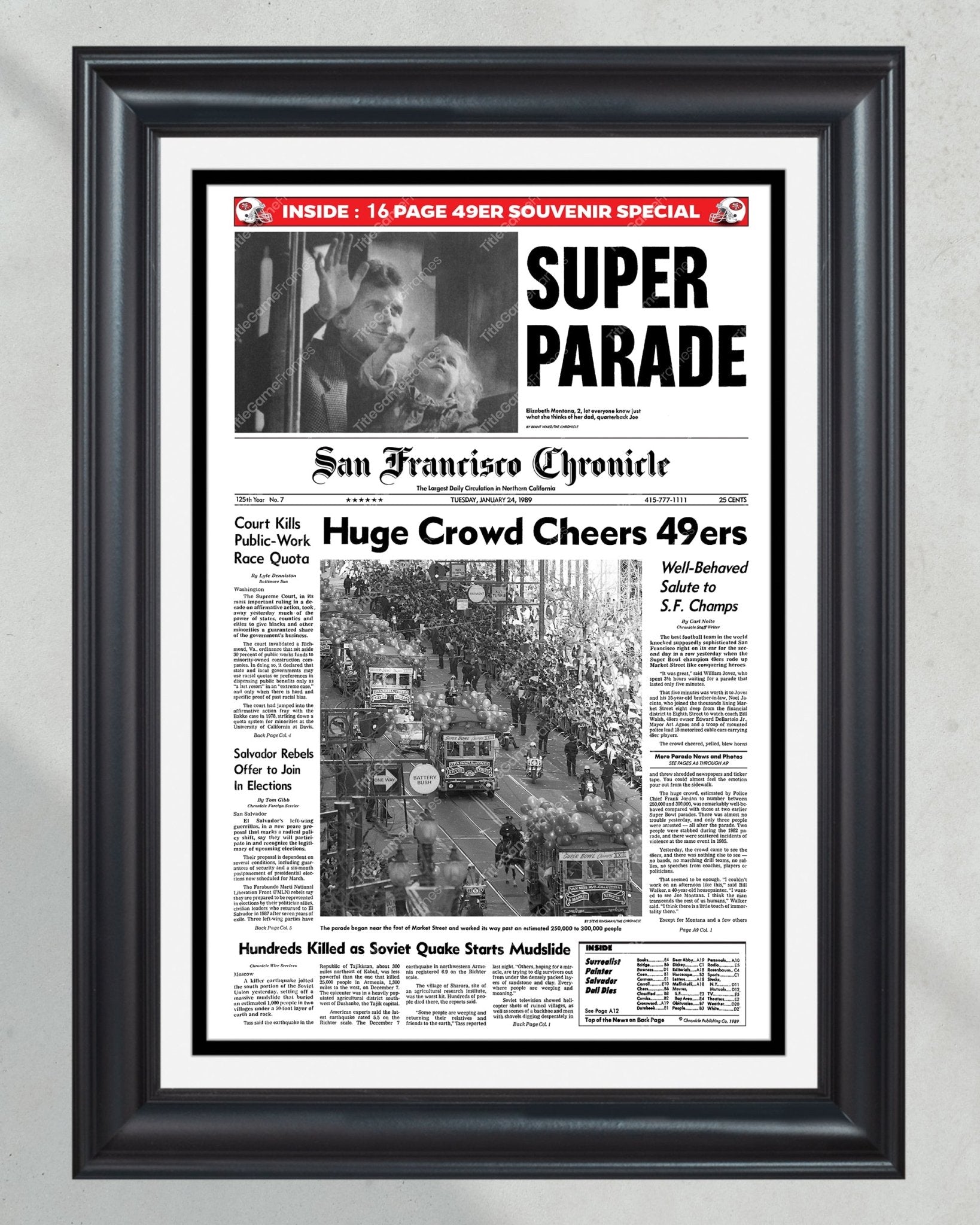 1989 San Francisco 49ers Super Bowl XXIII Champion Parade Framed Print