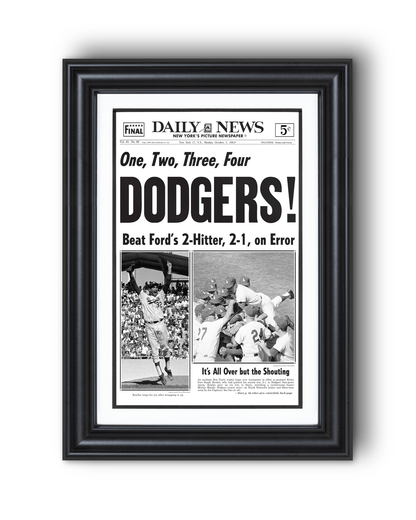 1963 LA Dodgers World Series Champs Framed Newspaper Print - TitleGameFrames.com