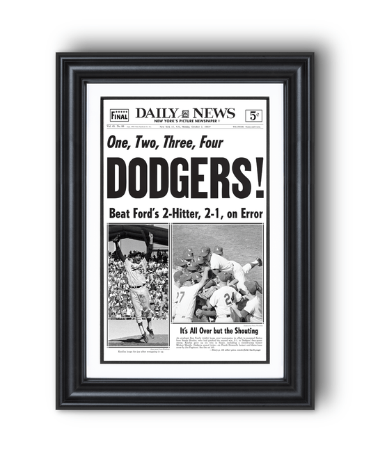 1963 LA Dodgers World Series Champs Framed Newspaper Print - TitleGameFrames.com