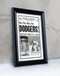 1963 LA Dodgers World Series Champs Framed Newspaper Print - TitleGameFrames.com