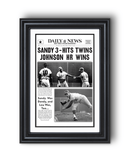 1965 LA Dodgers World Series Champions Framed Newspaper Print - TitleGameFrames.com