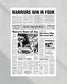 1975 Golden State Warriors "Win in Four" NBA Champion Framed Front Page Newspaper - Title Game Frames