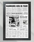 1975 Golden State Warriors "Win in Four" NBA Champion Framed Front Page Newspaper - Title Game Frames