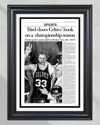 1981 Boston Celtics NBA Champion Framed Front Page Newspaper Print - Title Game Frames
