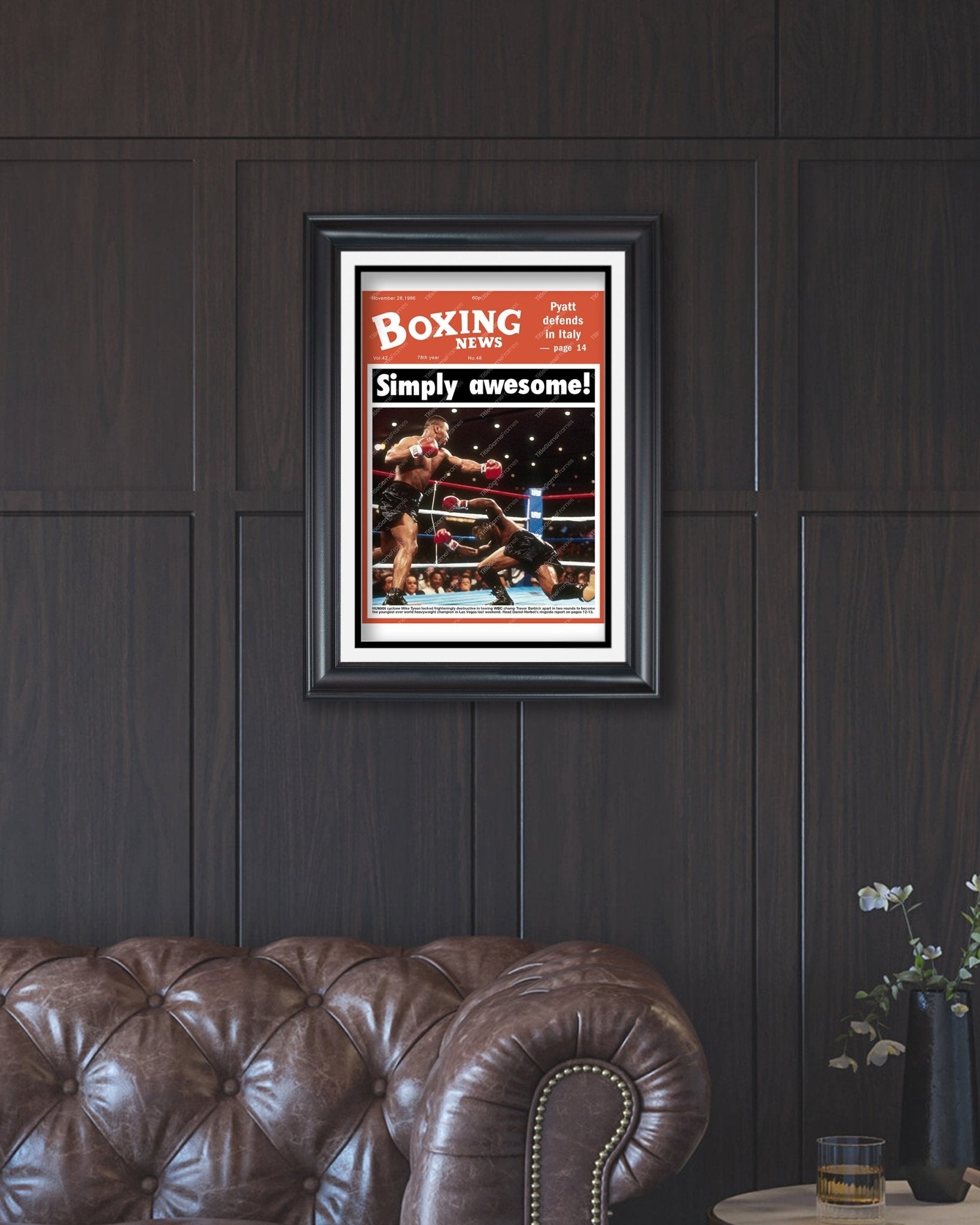 1986 Mike Tyson Defeats Trevor Berbick to become the Youngest Heavyweight Champion Front Page Newspaper Print - Title Game Frames