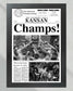 1988 Kansas Jayhawks NCAA College Basketball National Champions Framed Front Page Newspaper Print - Title Game Frames