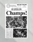 1988 Kansas Jayhawks NCAA College Basketball National Champions Framed Front Page Newspaper Print - Title Game Frames