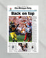1997 Michigan Wolverines NCAA College Football National Champions 'Back on top' Framed Front Page Newspaper Print - Title Game Frames