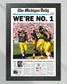 1997 Michigan Wolverines Rose Bowl Champions: 'WE'RE NO. 1' - Framed Newspaper Print - Title Game Frames