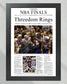 2002 Los Angeles Lakers NBA Champion "Threedom Rings" Framed Front Page Newspaper Print - TitleGameFrames.com