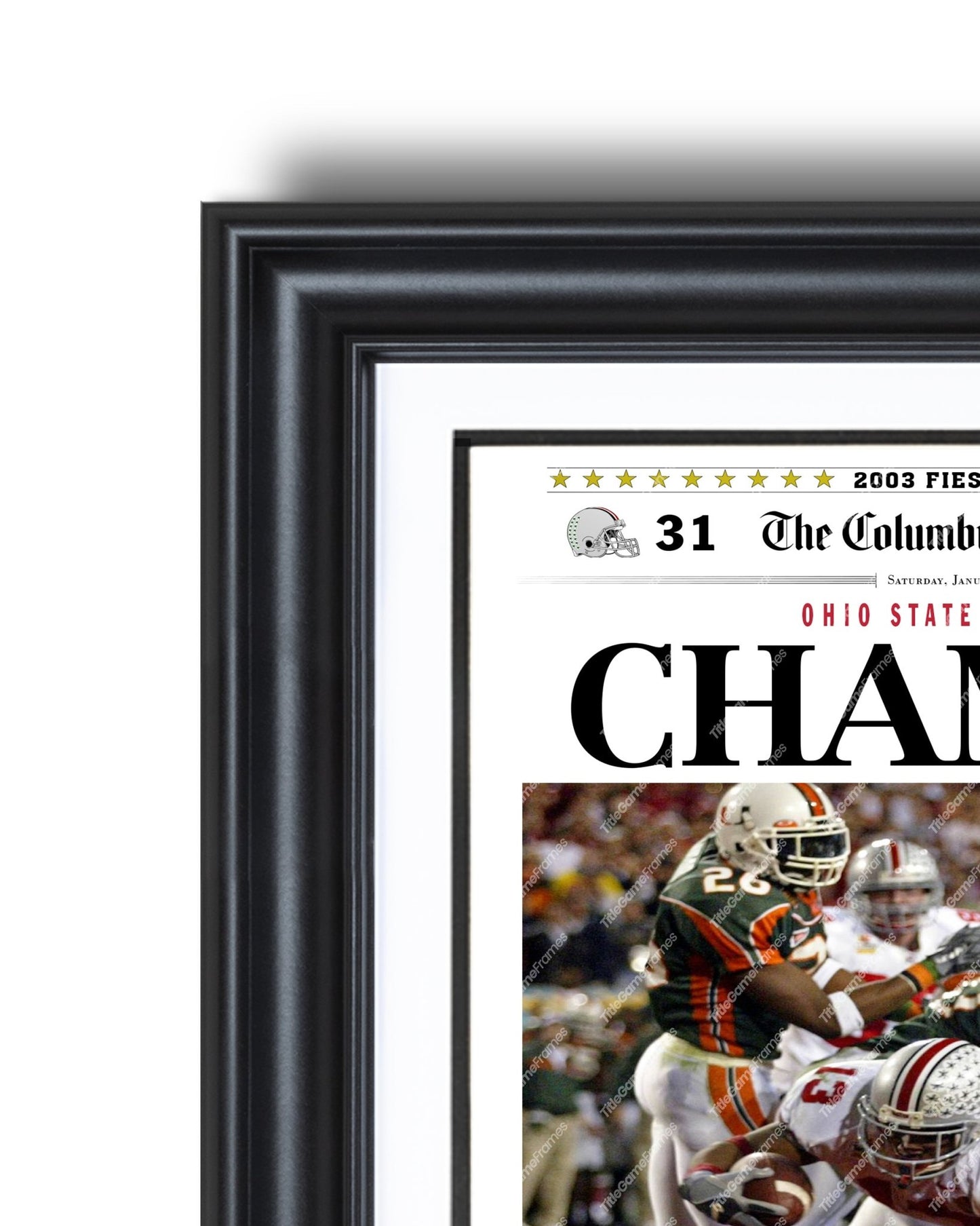 2002 Ohio State Buckeyes National Champions Framed Front Page Newspaper - TitleGameFrames.com