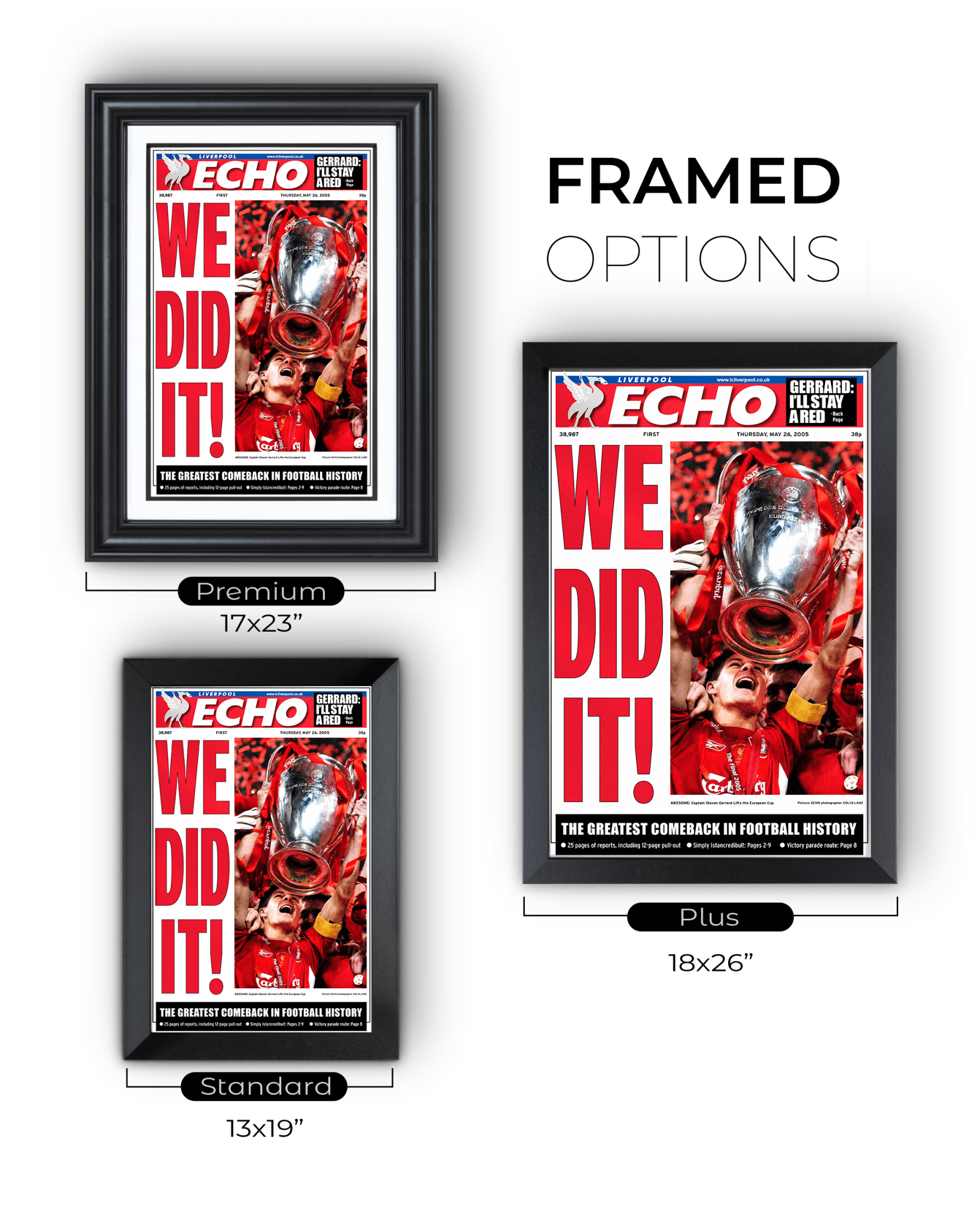 2005 Liverpool Football "WE DID IT" Istanbul Comeback Champions League Newspaper - TitleGameFrames.com