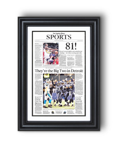 2006 Kobe Bryant 81 Point Game Framed Newspaper Front Page Print - Title Game Frames