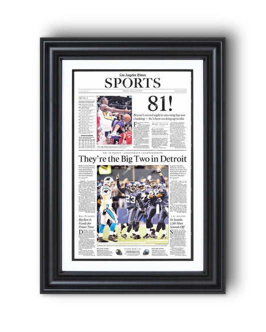 2006 Kobe Bryant 81 Point Game Framed Newspaper Front Page Print - Title Game Frames