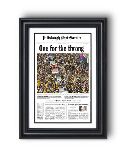 2006 Pittsburgh Steelers Parade Super Bowl Champions Framed Front Page Newspaper Print - Title Game Frames