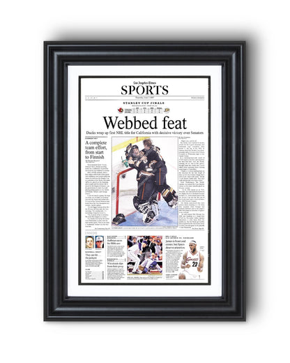 2007 Anaheim Ducks Stanley Cup Champions Framed Newspaper Front Page Print - Title Game Frames