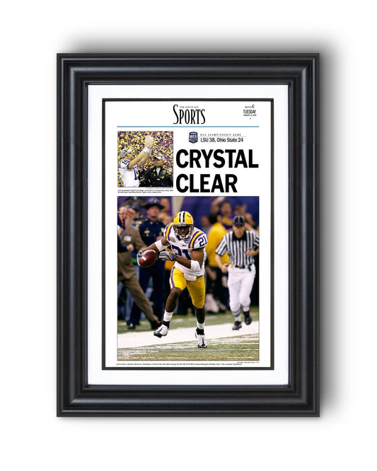 2007 LSU Tigers NCAA College Football National Champions Framed Front Page Newspaper Print - TitleGameFrames.com