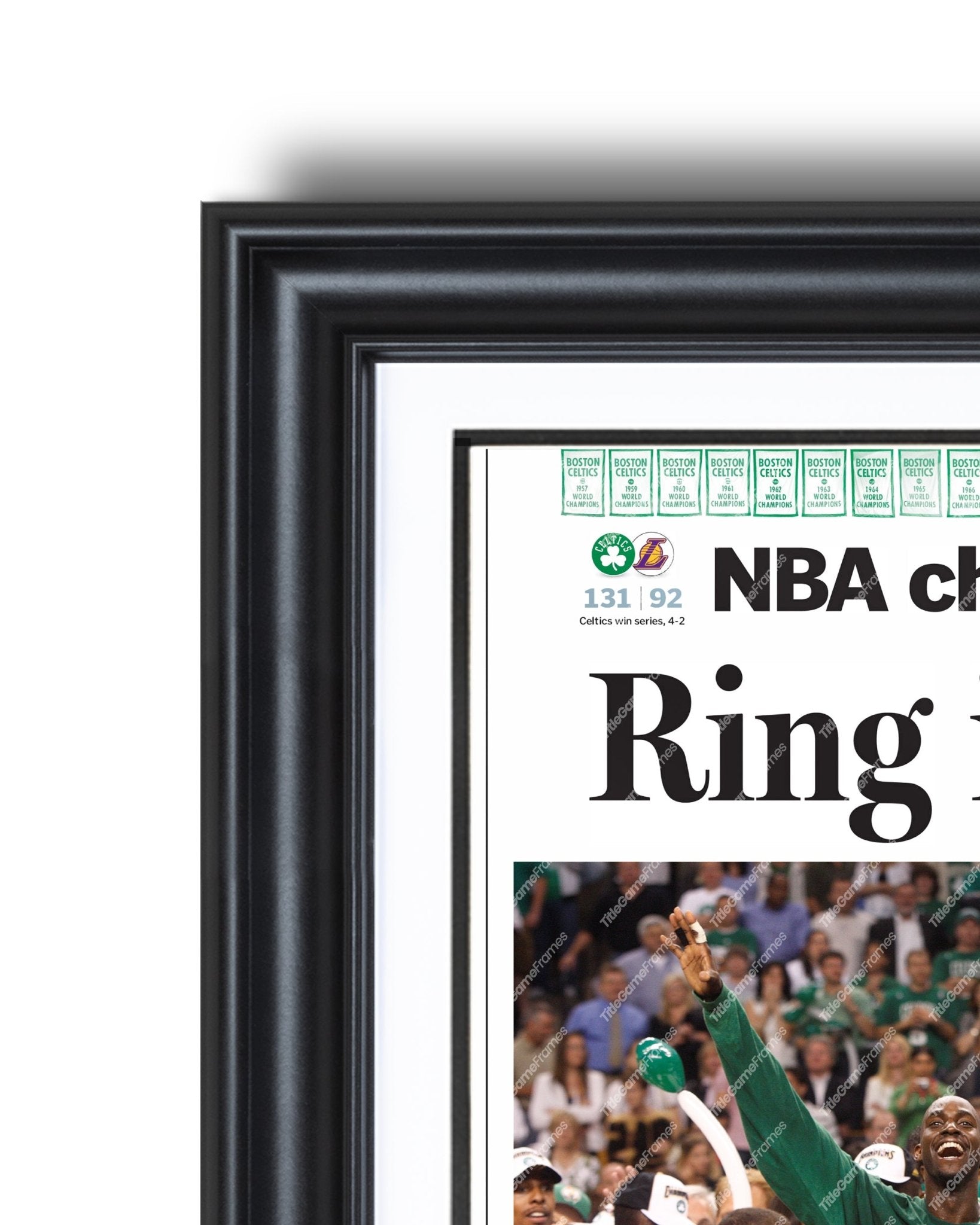 2008 Boston Celtics NBA Champions 'Ring it up!' Framed Newspaper Front Page Print - TitleGameFrames.com